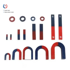 Blue/red cast large N/S pole permanent AlNiCo educational strong horseshoe U-shape magnet for teaching