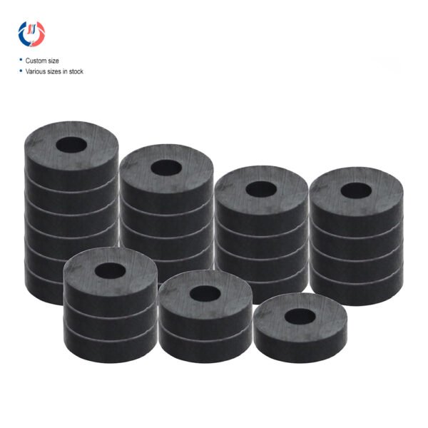 Low-price ring ferrite magnet for motors, manufactured in China with Y35 grade and axial magnetization