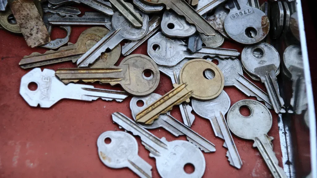 Pile of mixed - metal keys (including silver - plated or alloyed pieces) to test “Is silver magnetic?” in real - world items.